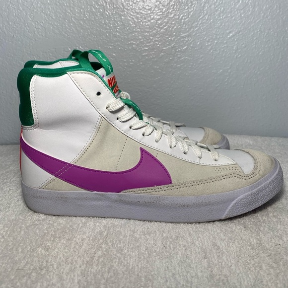 Nike Blazers- green, purple and white- youth 6.5 - Picture 2 of 8